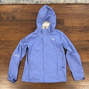 REI Kids Hooded Rain Jacket in Periwinkle Blue